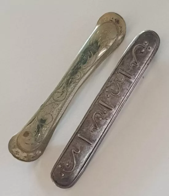 2 x Wunderschöne Antike Silber Jugendstil Broschen 02