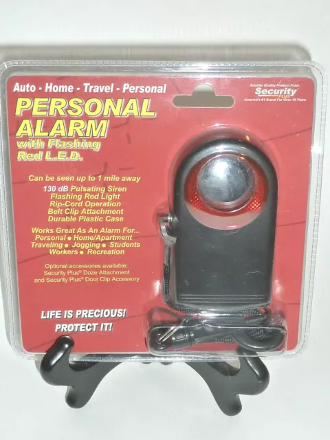 Personal Alarm For Auto, Home, Carry, 130db 9v Flashing Light, Belt Clip Strap!