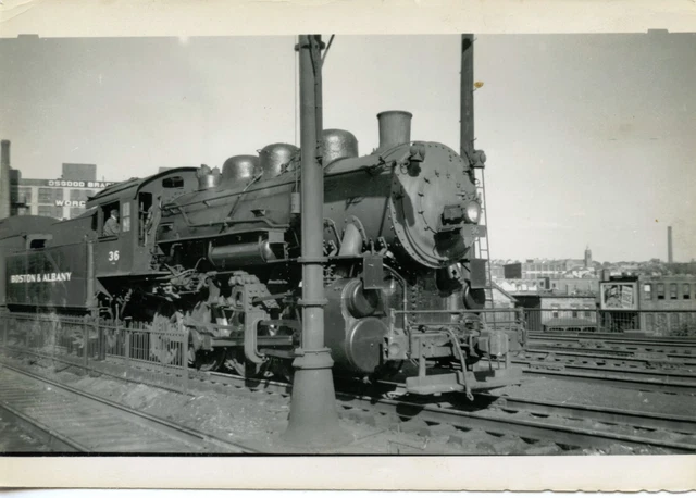 2J983 Rp 1949 Boston & Albany Railroad 080 Loco #36 Worcester Ma