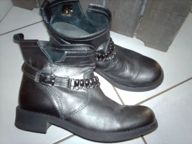 Bottines SCHOES C57 cuir gris Pointure 37 quasi neuves