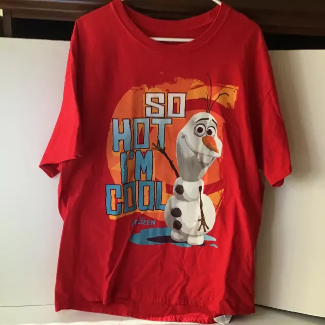 womans girls tee shirt red XL Disney Olif frozen