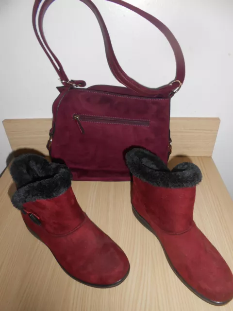 Bottines fourrées et chaudes avec branguebourg et sac à bandoullière