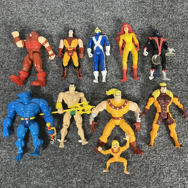 Vintage 1990’s Toy Biz Marvel X-Men Action Figure Lot 10 Beast Cyclops Namor