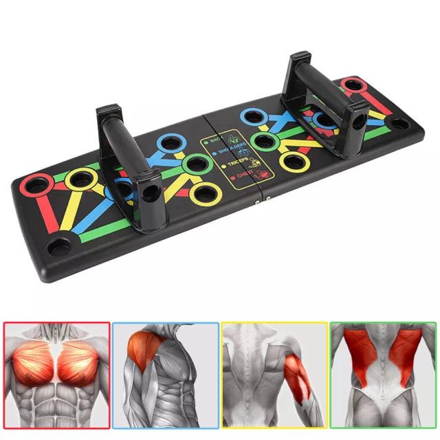 Liegestütze Brett Set, Push Up Board faltbar, Liegestützhilfe Fitness 14 in 1