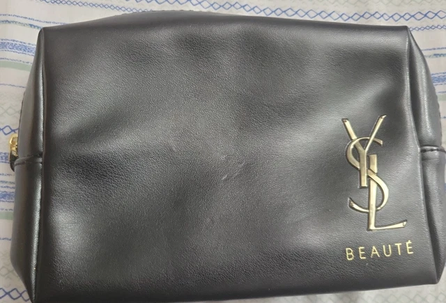 Yves Saint Laurent YSL Beauty Makeup Cosmetic Bag Travel Pouch Black