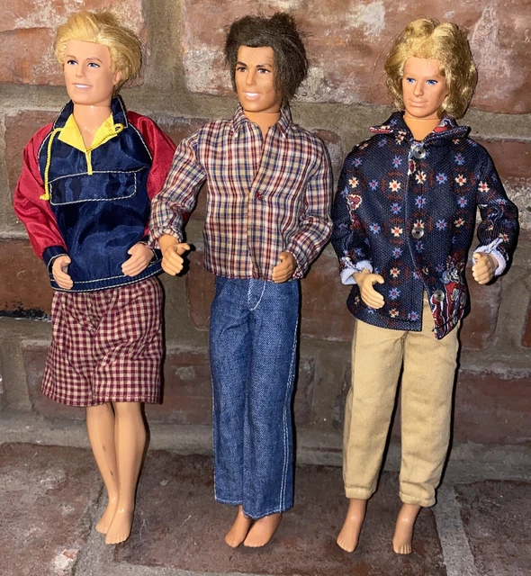VINTAGE BARBIE KEN Doll Lot of 3 With Clothing Good Condition. Mattel