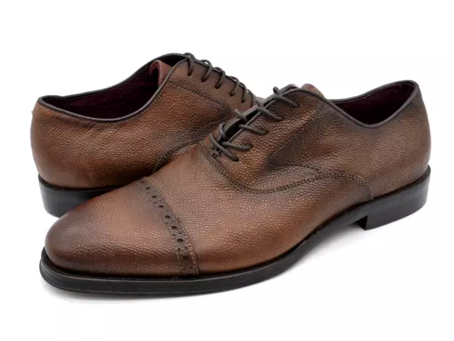 Aston grey kindu cap toe oxford sale
