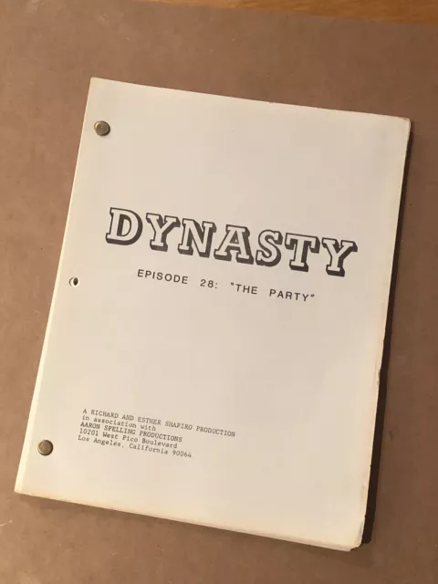 Rare DYNASTY Original & Vintage First Draft TV SCRIPT Joan Collins Ep 28 - 1982