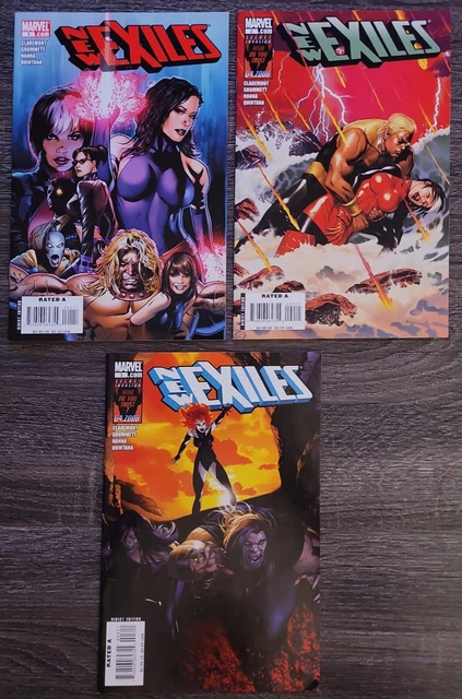 New Exiles #1-3 - 1 2 3 - Marvel Comics Chris Claremont - Greg Land Art Psylocke