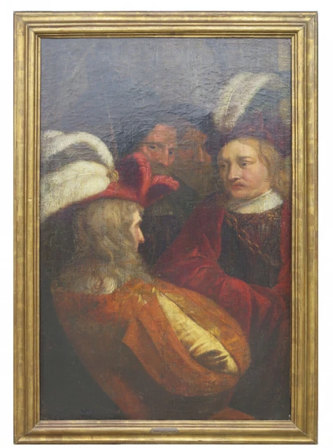 TABLEAU ANCIENNE PEINTURE Flamand Huile sur Toile Figures De Gerrit Van ...