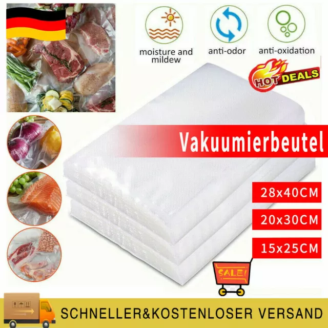 100/200 X Vakuumierbeutel Vakuumbeutel goffriert für Vakuumiergerät viele Größe