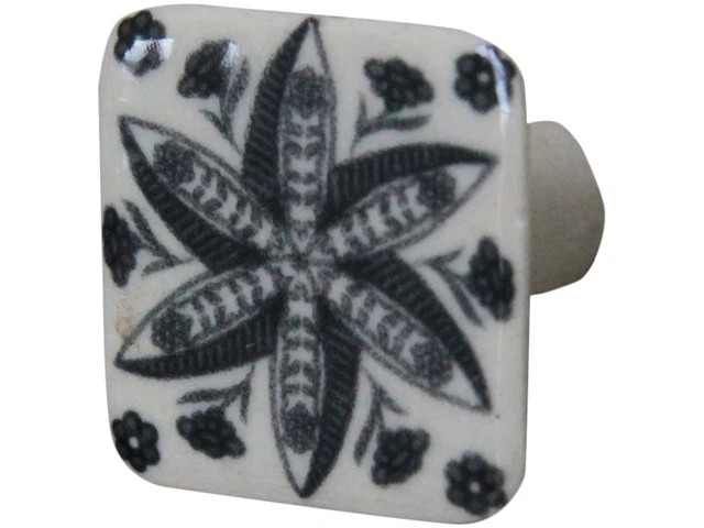 Bouton de Meuble Porcelaine Bleu Poignée Accessoires Céramique Tiroir