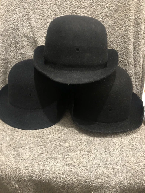 3 x Ex Police Hat - Black - Female Wool Felt Uniform, Costume, Film, Collector