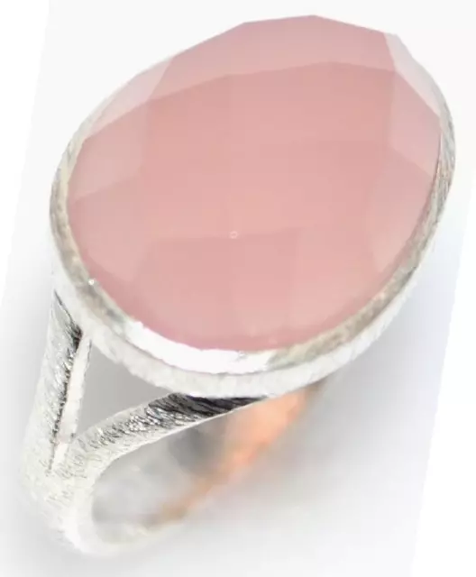 Pink Chalcedony Ring Facet cut Gem 925 Sterling SILVER Rings Size 5½, L to 12, Y