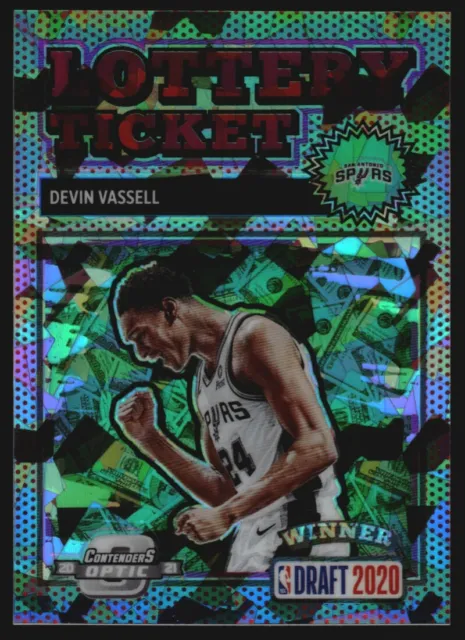 2020-21 Panini Contenders Optic Lottery Ticket Red Cracked Ice #11 Devin Vassell