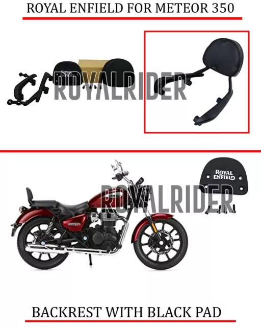 Royal Enfield "Respaldo De Pasajero Con Almohadilla De Respaldo" Negro Para...