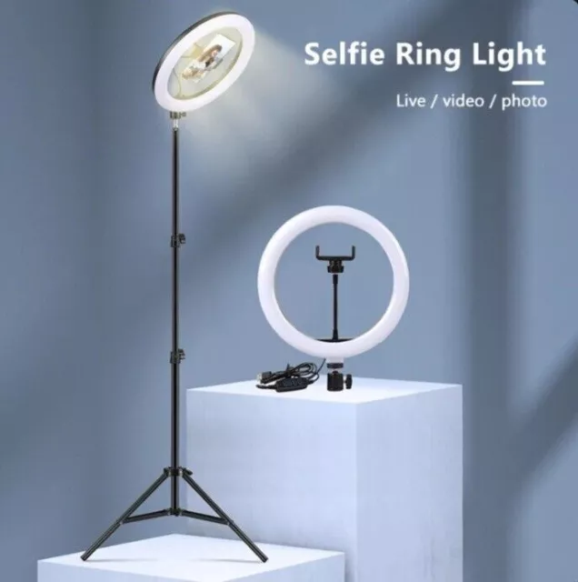 Support de trépied de lumière annulaire selfie de 10 pouces tik tok,...