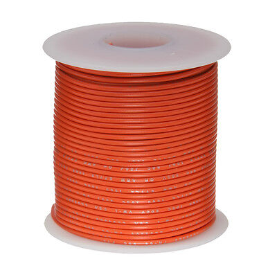 16 AWG Gauge Solid Hook Up Wire Orange 25 ft 0.0508" UL1007 300 Volts
