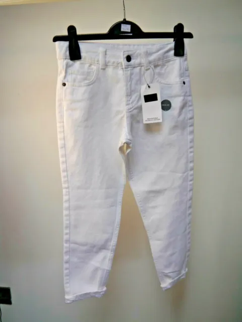 Bnwt new M&S Collection girls white mom fit jeans age 8-9 years