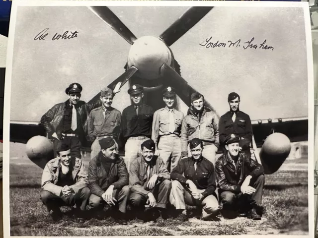 SIGNED 8x10 Photo By 2  Pilots Of The 355th F.G., Ace, Gordon Graham & Al White