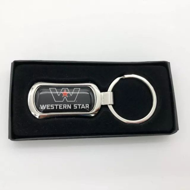 NEW - Western Star Trucks Metal Chrome Keychain Key Tag FOB - semi, great gift!