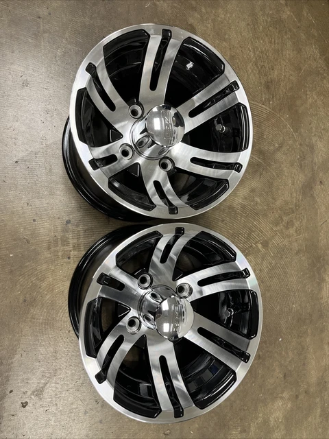 Machined Spoke 10x7, 4/4, Golf Cart Wheel Rim Pair