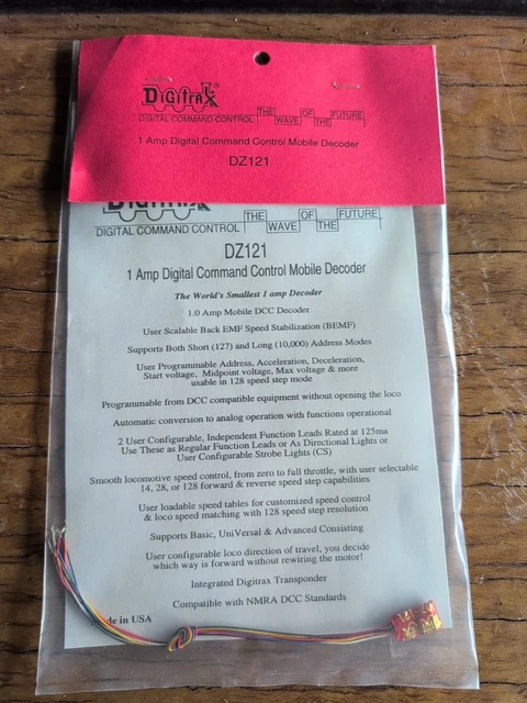 DIGITRAX 1 AMP Digital Command Control Mobile Decoder DZ121 EUR 22,48 ...