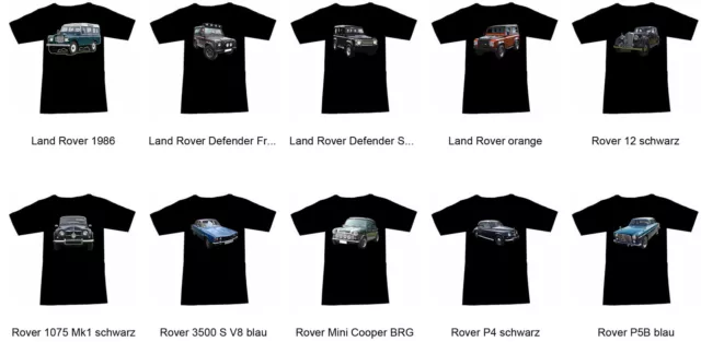 T-Shirt Avec Rover Automotive - 100% Coton S M L XL 2XL 3XL