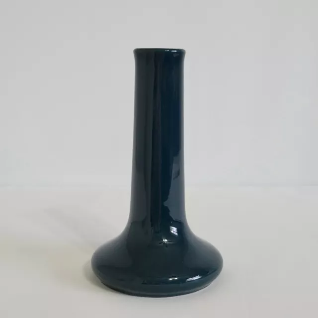 Vintage Green/Blue Hall Ceramic Bud Vase Mid Century Marked 6.25”
