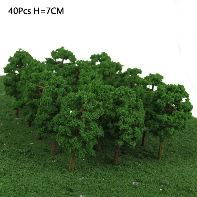 40 stücke Modell Bäume Tiefgrün Für Spur N Eisenbahn Bauen Park Layout K1
