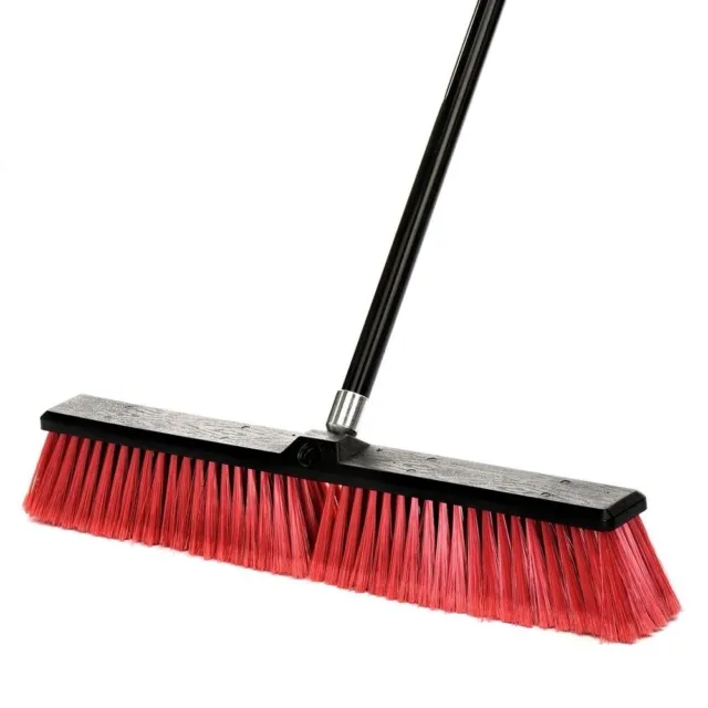Alpine Industries 24 In. Red Indoor Outdoor Smooth Surface Push Broom 5 Pack