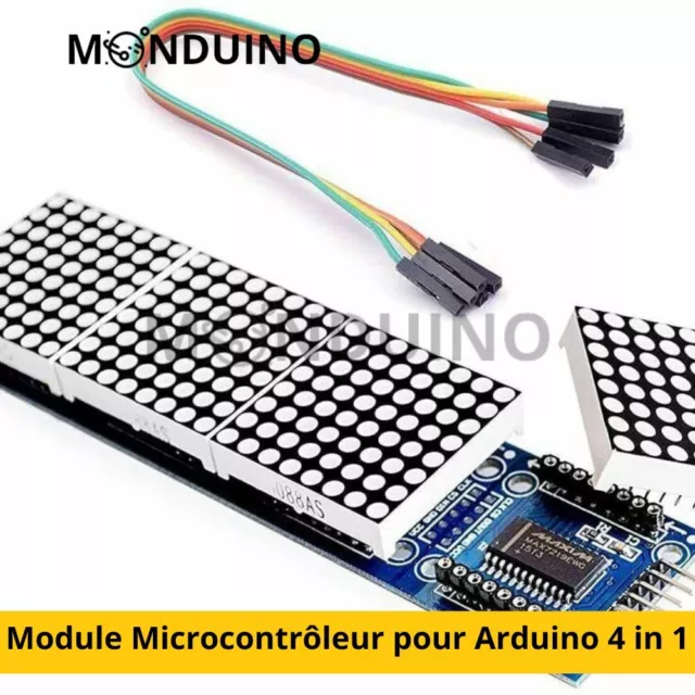 MAX7219 LED Dot Matrix Module Microcontroller pour Arduino 4 in 1