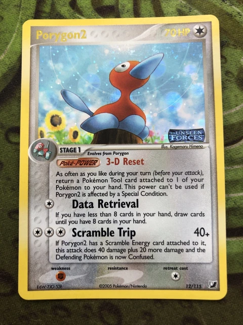 Pokémon Porygon2 12/115 EX Unseen Forces STAMPED Reverse Holo Rare Nm