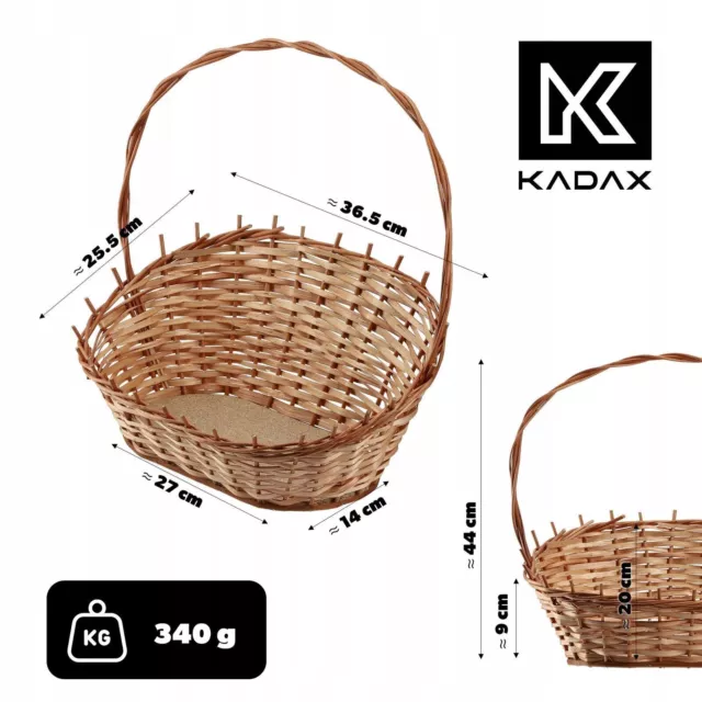 Cesta de regalo KADAX, cesta de mimbre, cesta con asa, natural, mediana 2
