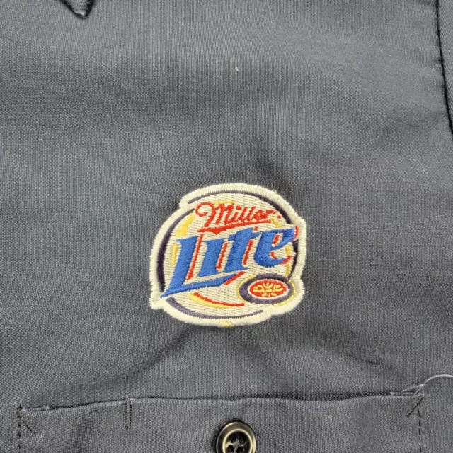 Miller Lite Mens Button Up Shirt Industrial Employee Uniform Work Wear Sz Medium 3