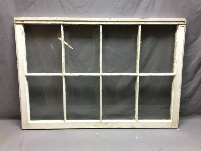 1 Antique 8 Lite Window Sash 27" x 40" Shabby White Old Chic Vintage 1163-20B