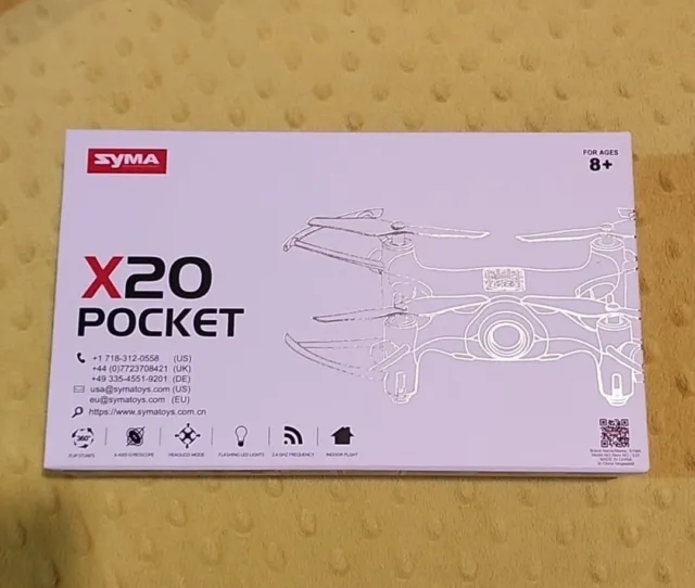 NEW Syma X20 Pocket Drone 4 Channel Remote Control Quadcopter in Blue