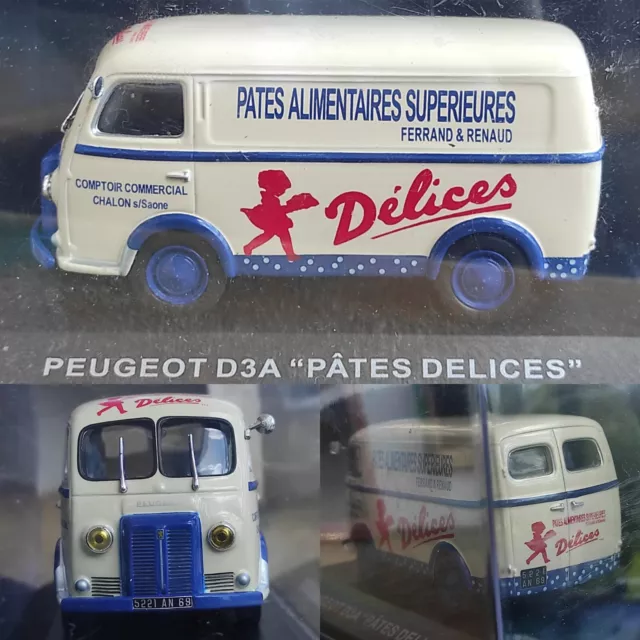 1/43 Peugeot D3A Pâtes DELICES Fourgon Utilitaire Publicitaire Pub Collection