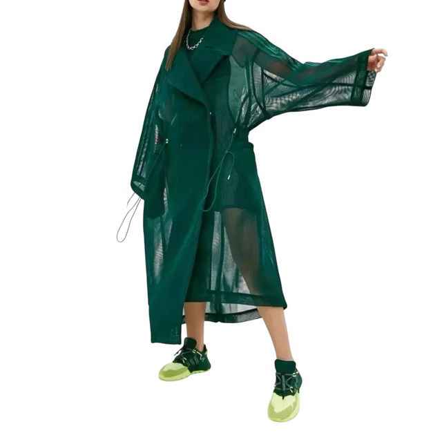 ADIDAS X IVY PARK Beyonce Mesh Trench Coat Women's Size S Oversized ...