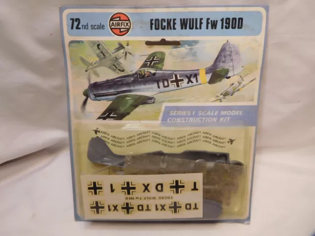 Airfix 1/72 WWII German Focke Wulf Fw-190D Fighter SEALED On Blister Card 1973