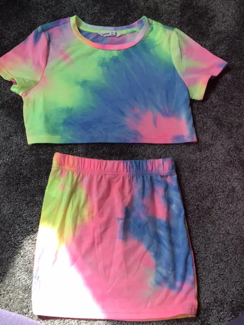Girls Size 6-7 Skirt And Crop Set. Worn Once.