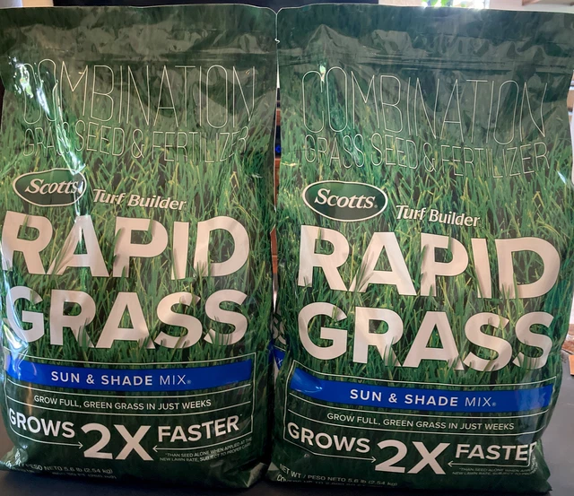 2SCOTTS TURF BUILDER Rapid Grass Seed Fertilzer Sun & Shade Mix 5.6 lb