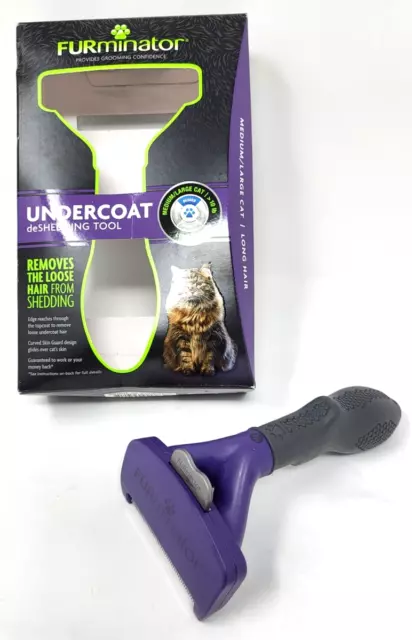 BRAND NEW FURminator Undercoat Hair Deshedding Tool for Med/Lg Cats LONG Hair