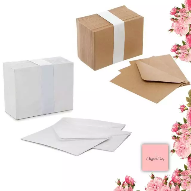 MINI SMALL KRAFT WHITE BROWN ENVELOPES cards wedding favor RSVP invitation reply