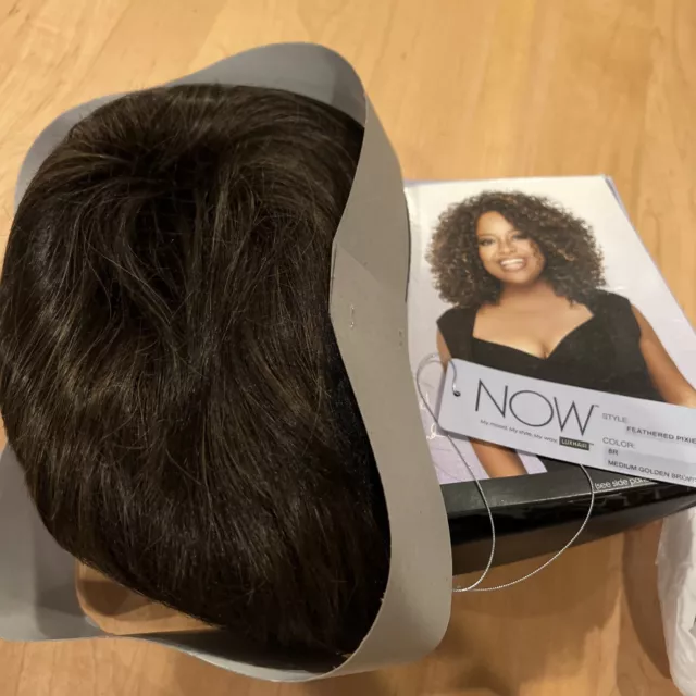 New Now luxhair wig feathered pixie 8R Medium Golden Brown Sherri Shepherd