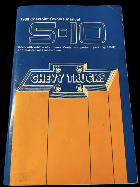 1988 Chevrolet Owners Manual S-10 Pickup Truck Manual No. 15547762B VGUC