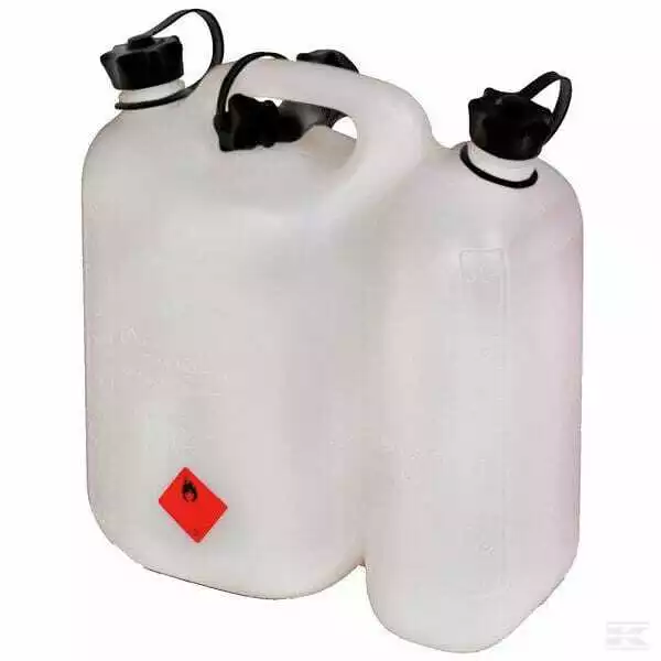 Jerrican Jerrycan Bidon Double  5,5L + 3 L avec bec verseur - Blanc