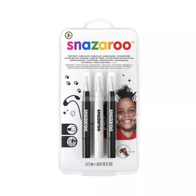 Snazaroo - Pennarello a Pennello Colore Bianco/Nero Taglia Unica 1180156