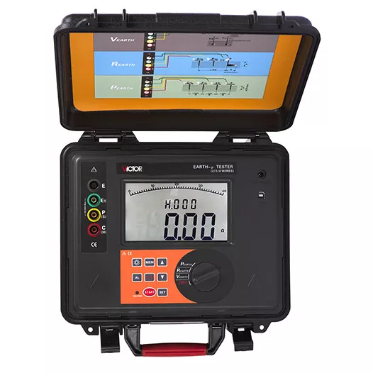 VICTOR 4106C Ground Resistance Tester Large LCD Display