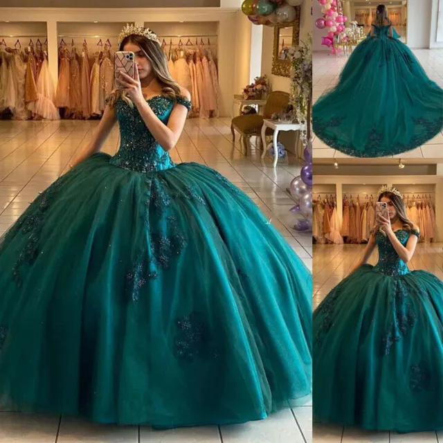 Princess Quinceanera Dresses Sweet 15 16 Birthday Prom Party Tulle Ball Gowns